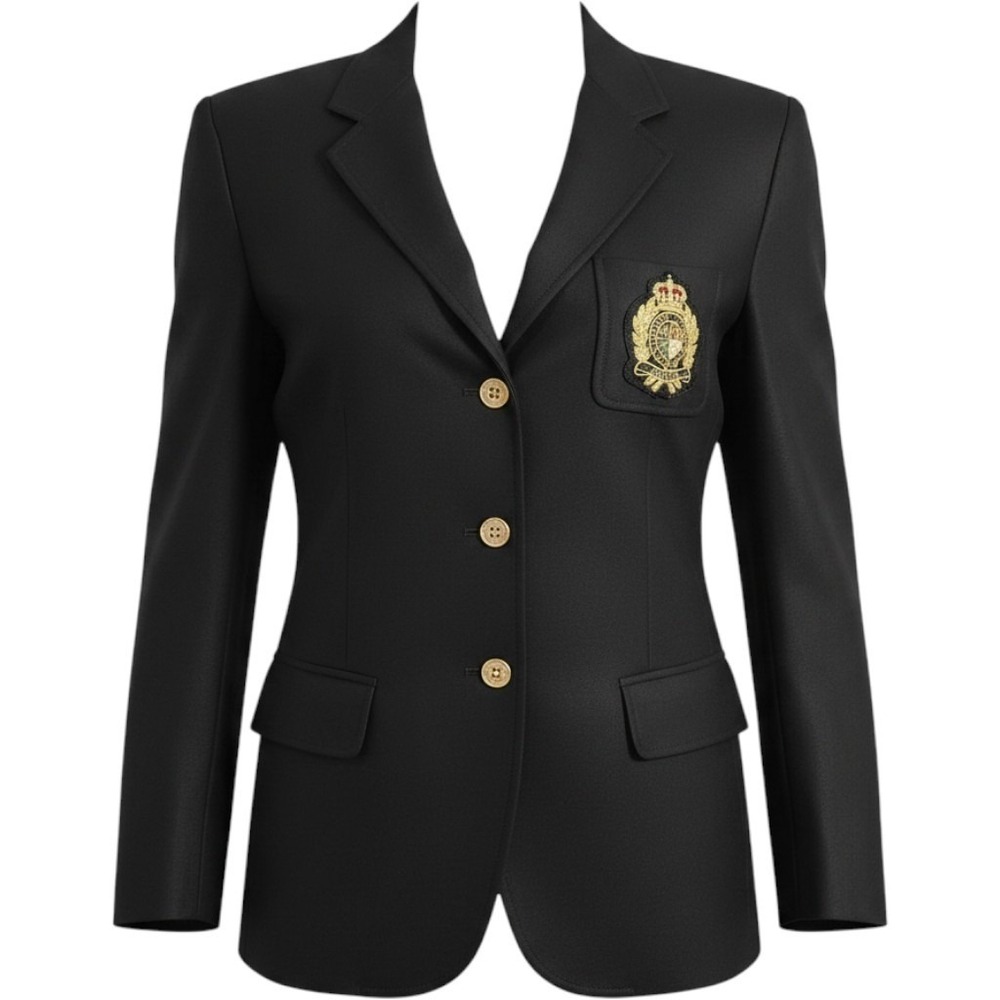 Vintage Lauren Ralph Lauren Blazer Womens 14 Crested Gold Button Jacket NWT